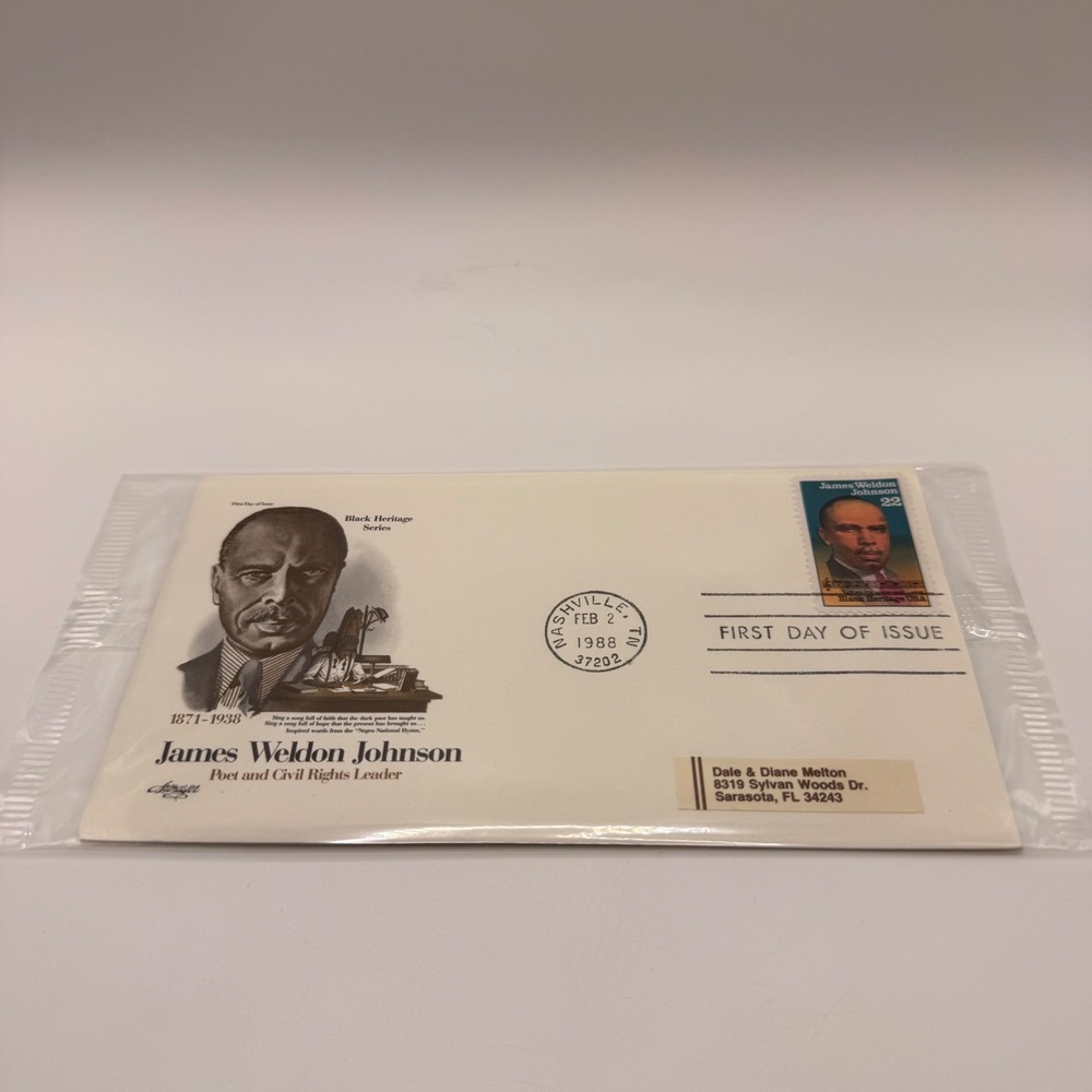 James Weldon Johnson Black Heritage Series First Day Cover Artmaster 1988 FDC